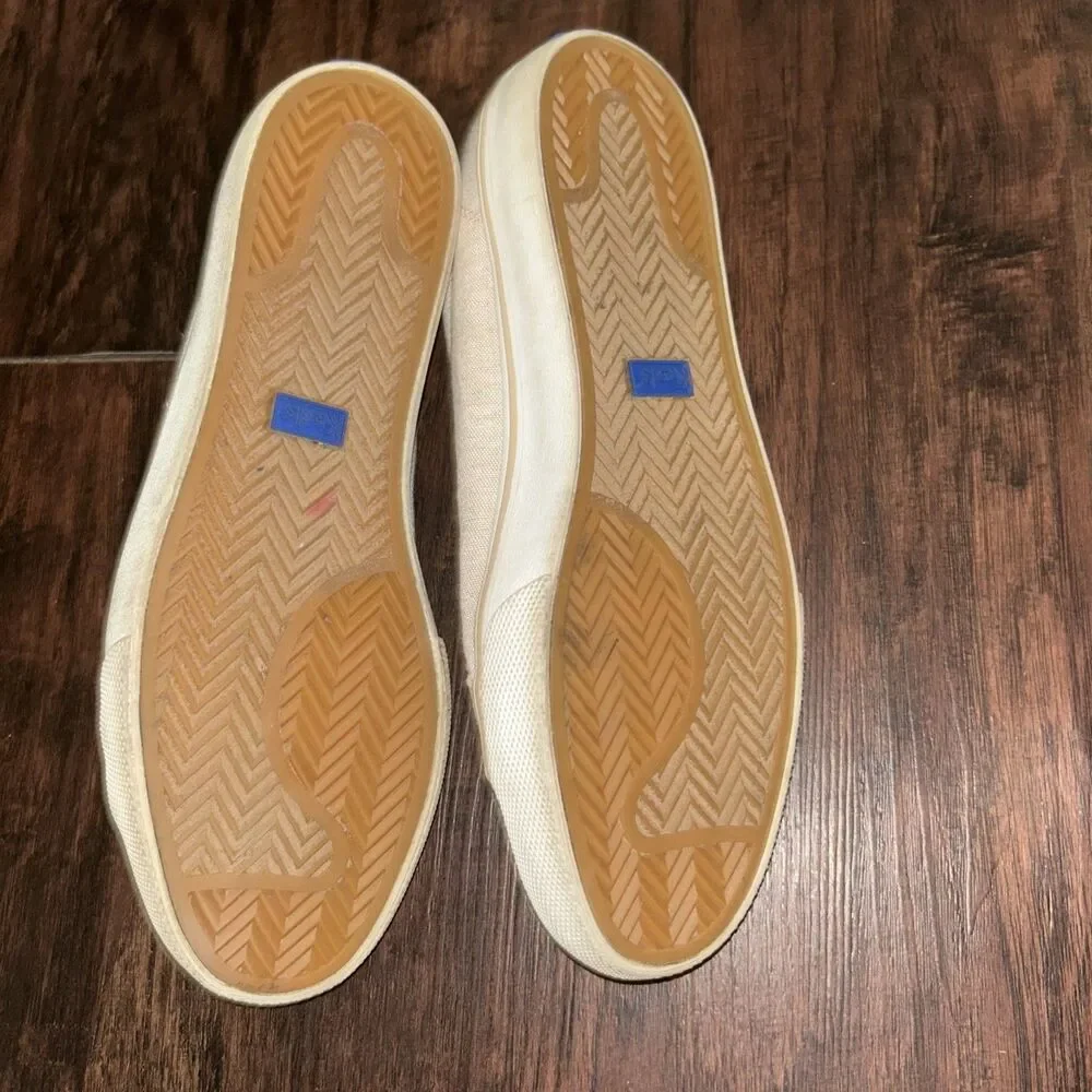 Keds Women's Jump Kick Linen Fleck Sneaker in the oatmeal. Size 8.5